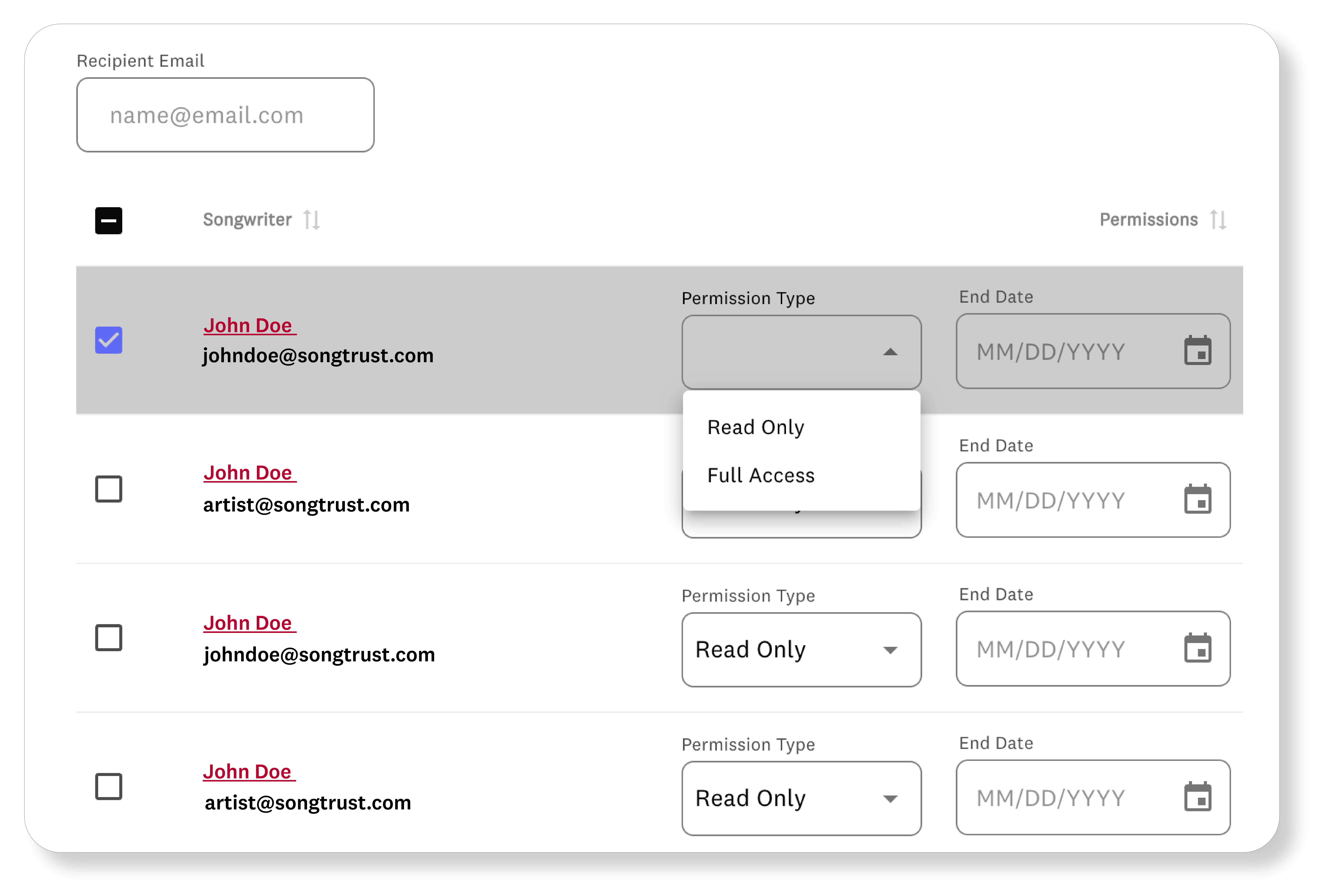 Music Publishing Access Management